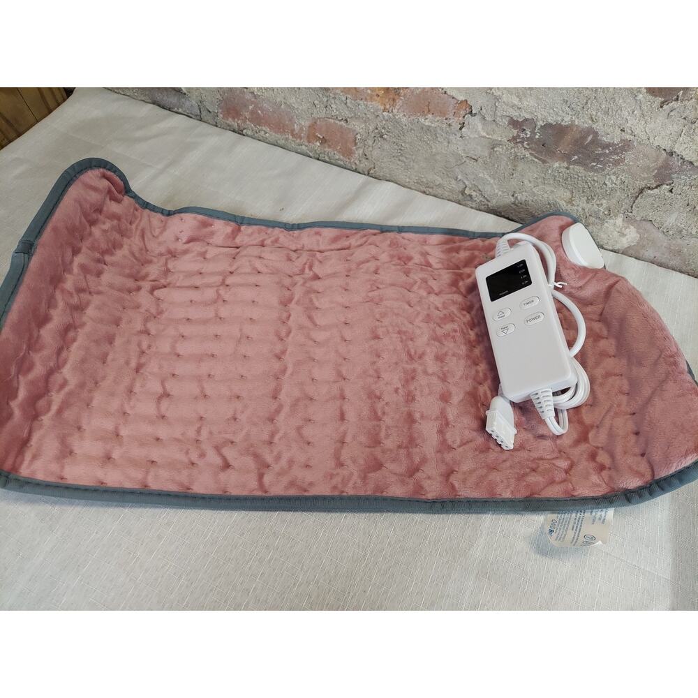 Electric Heating Pad Pain Relief Muscle Soreness Back Neck Shoulder Plush Pink